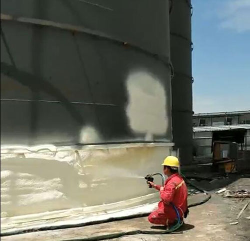 粮仓聚氨酯保温专用喷涂机(图2) 粮仓聚氨酯保温喷涂案例