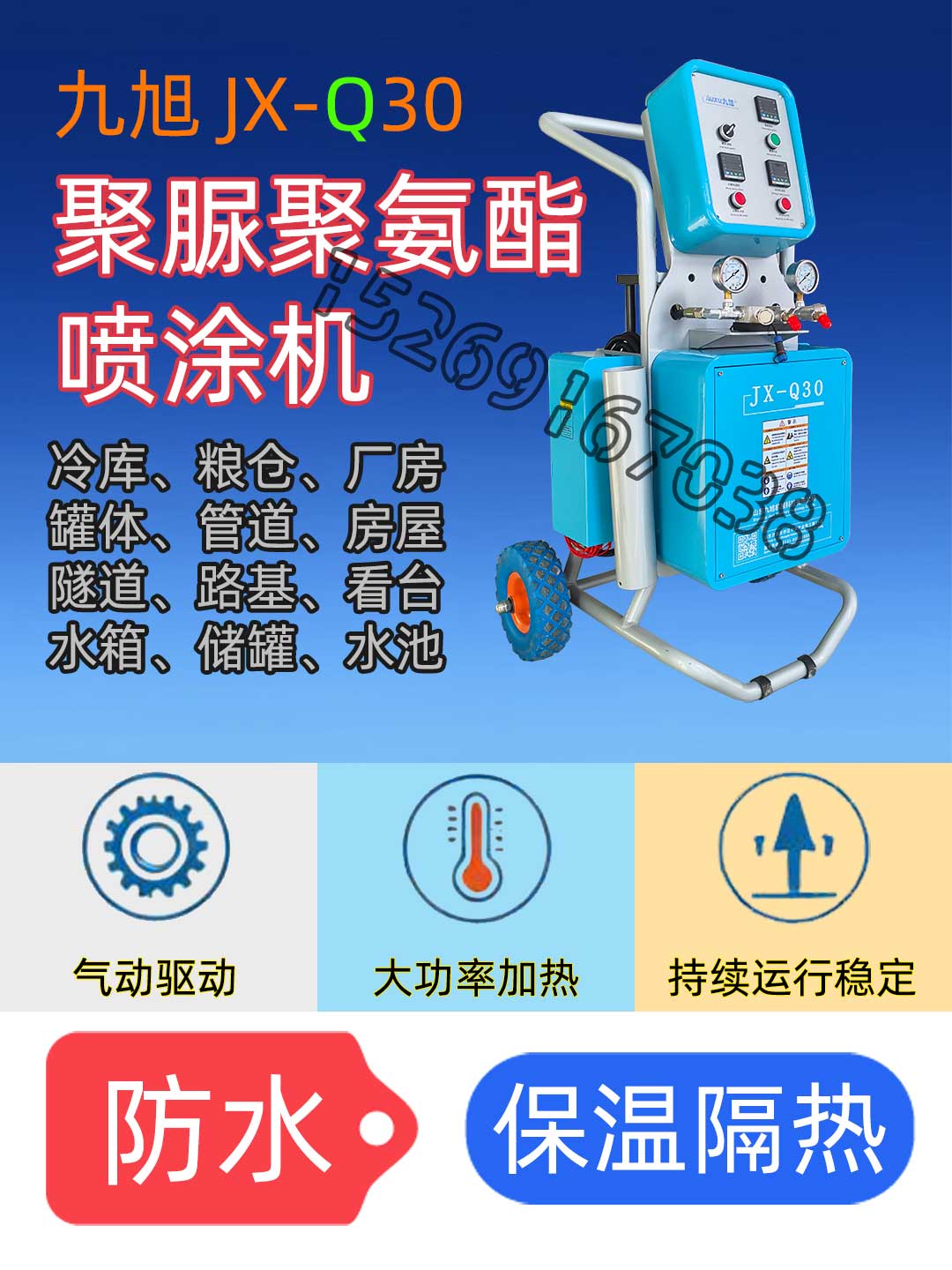 2026建筑工程队做外墙保温屋顶保温如何选购聚氨酯喷涂机?(图1) A-网站-九旭Q30聚氨酯发泡保温喷涂机设备---副本.jpg